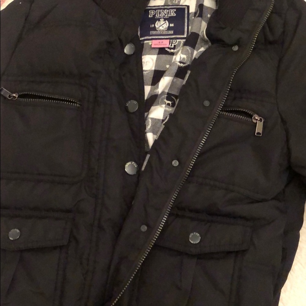 Pink puffed jacket